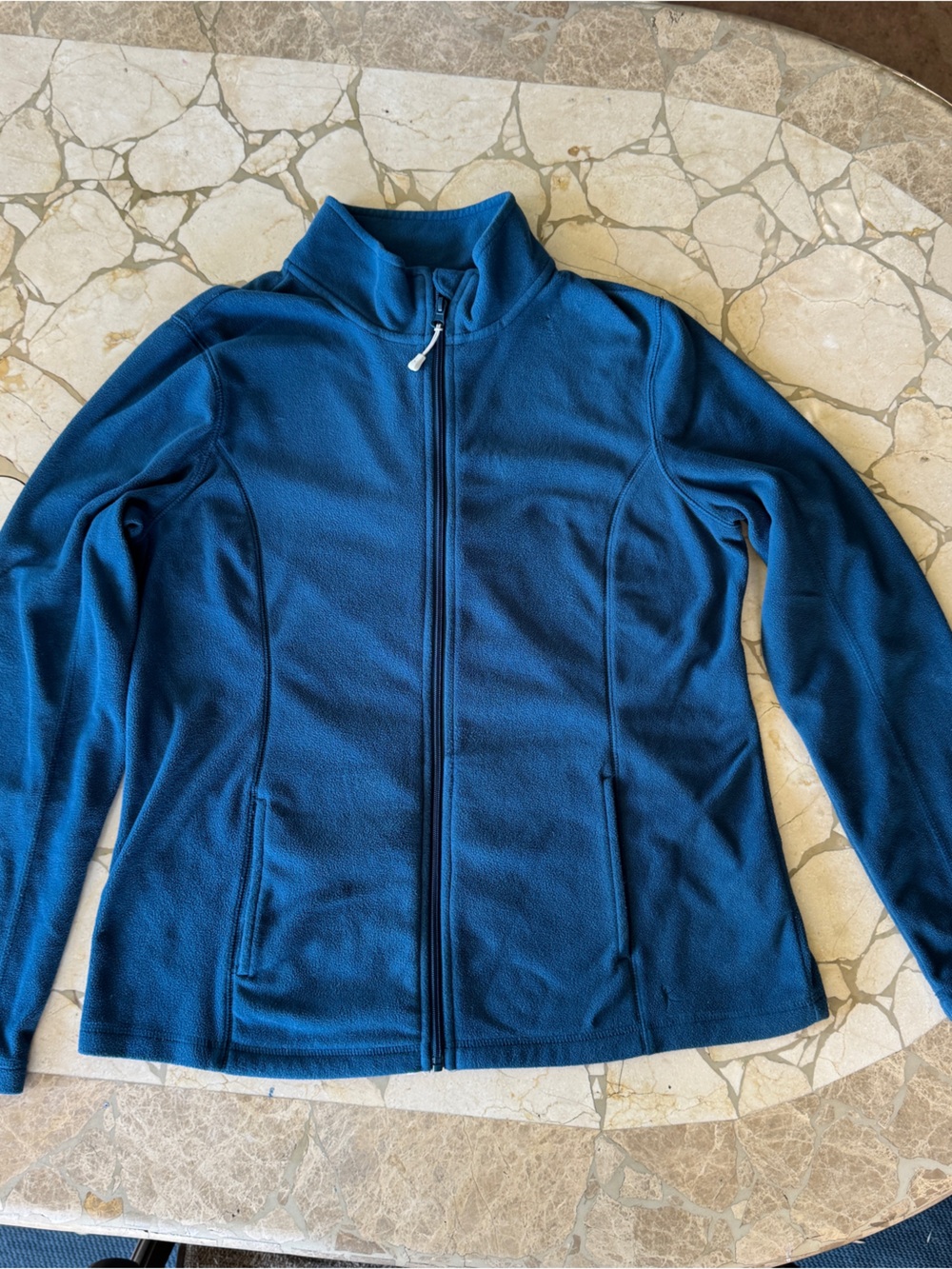Danskin Now Blue Full-Zip Fleece Jacket Size Large
